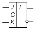 Умовне графічне позначення JK-тригера зі статичним входом З