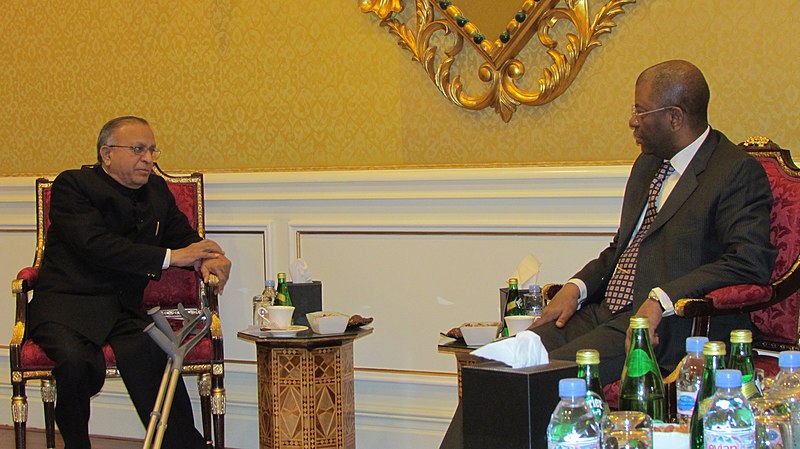 File:Jaipal Reddy in a bilateral meeting with Minister of Mines, Oil and Hydrocarbons, Gabon, Mr. Alexander BARRO CHAMBRIER.jpg