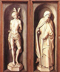 Две фигуры, нарисованные так, как походить Статуи 