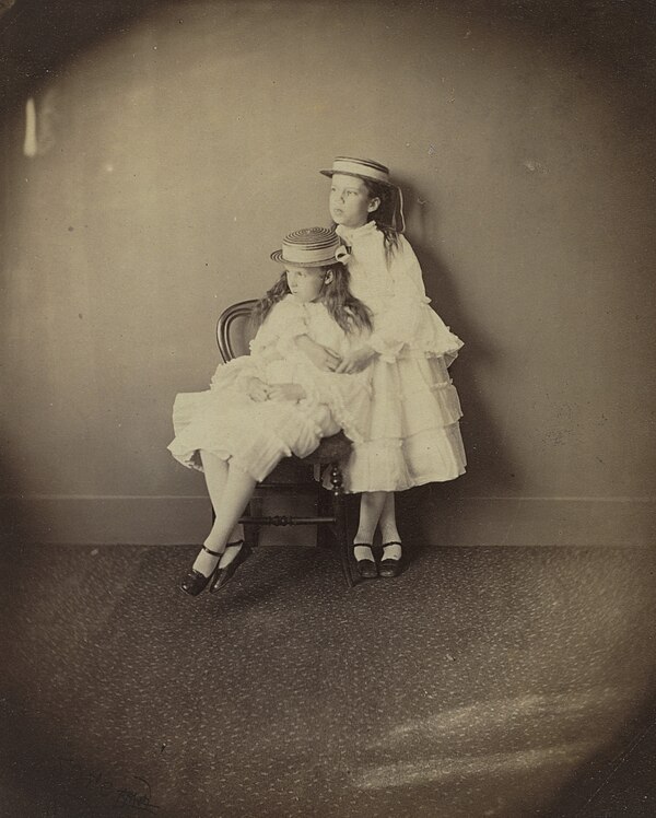 Julia and her sister Ethel Arnold in 1872 by Lewis Carroll