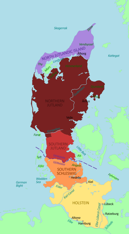 The Jutland Peninsula, possible homeland of the Jutes