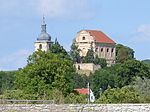 Křešice-Zahořany, kostel Nejsvětější trojice se zvonicí crop0.JPG