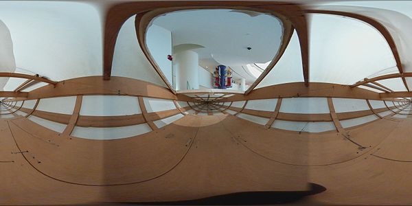 Interior 360 degree photosphere of a kayak at the Smithsonian National Museum of the American Indian. Click for an immersive 360 degree view.