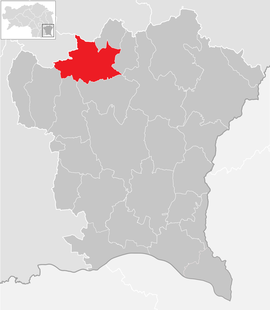 Poloha obce Kirchberg an der Raab v okrese Südoststeiermark (klikacia mapa)