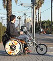 Handbike add-on/conversion for wheelchair
