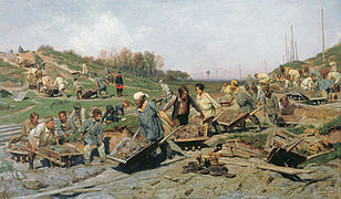 آهن راه ره تعمیر هاکردن، کنستنتین سویتسکی (1874).