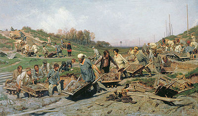 Konstantin Savitsky, Repairing the Railway, 1874