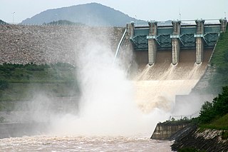 Imha Dam dam in Andong County, North Gyeongsang Province, South Korea