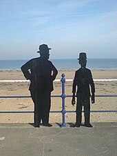 Silhouette portrait of the duo in Redcar, England Laurel and Hardy Silhouette.jpg