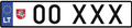 License plate of Lithuania 00 XXX moped (2023) (2)