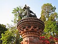 Lion guard at Bhadrakali Temple, Kundahar, Pokhara.jpg