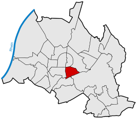 Location of Südstadt in Karlsruhe