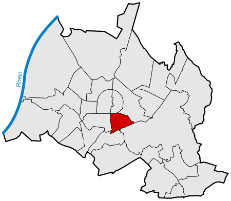 Locator map Südstadt in Karlsruhe