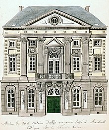 Coloured drawing by Philippe van Gulpen of House Soiron in Grote Gracht in Maastricht, Netherlands. Maastricht, Grote Gracht, Huis Soiron (Ph v Gulpen).jpg