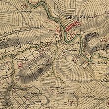 Pollokshaws on Roy's Military Survey of Scotland (1747-1755) Mansewood1747-1755.jpg