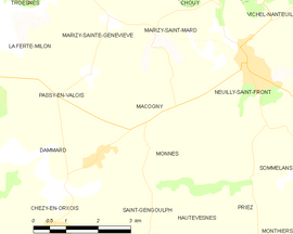 Mapa obce Macogny