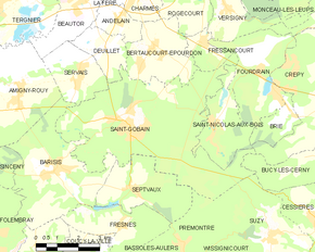 Poziția localității Saint-Gobain. Aisne