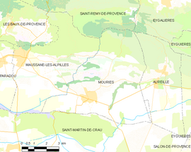 Mapa obce Mouriès