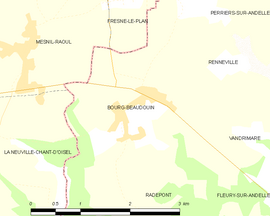 Mapa obce Bourg-Beaudouin