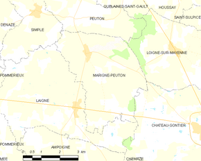 Poziția localității Marigné-Peuton