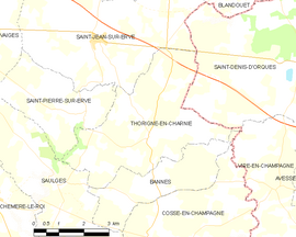 Mapa obce Thorigné-en-Charnie