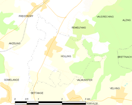 Mapa obce Holling