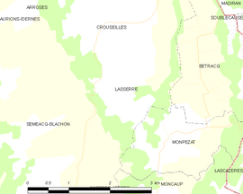 Mapa obce Lasserre