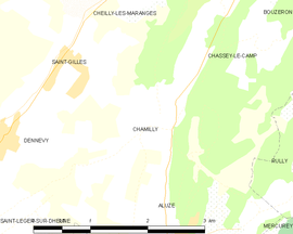 Mapa obce Chamilly