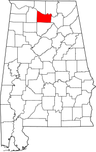 Map of Alabama highlighting Morgan County.svg