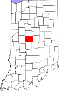 Locatie van Boone County in Indiana