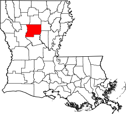 map of Louisiana highlighting Winn Parish