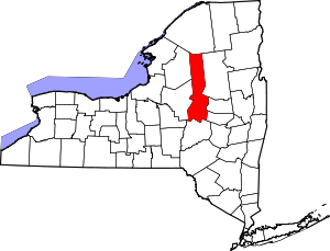 Map of New York highlighting Herkimer County