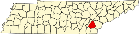 Расположение округа Макминн (McMinn County)