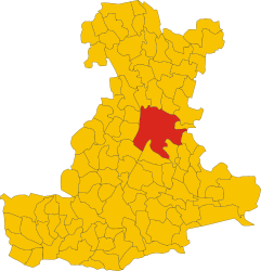 Posizione del comune di Padova all'interno dell'omonima provincia