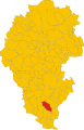 Collocatio finium municipii in Provincia Vicetina.