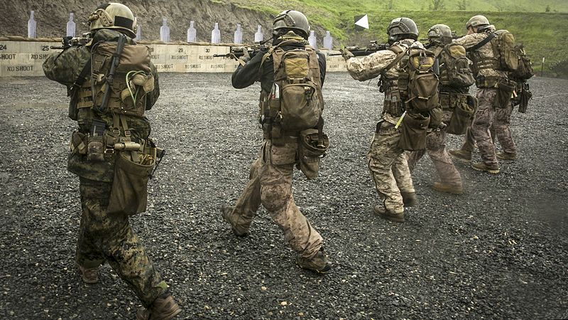 File:Marines with 15th Marine Expeditionary Unit’s Maritime Raid Force hone their skills on the move during precision marksmanship training at Camp Pendleton, Feb. 6, 2017.jpg