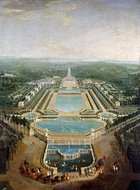 Ansicht des Schlosses Marly vom Wasserbassin aus, Gemälde von Pierre-Denis Martin (1724) (Quelle: Wikimedia)