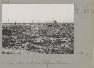 Emplacement de l'église à l'issue des bombardements de l'été 1916.