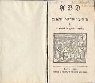 <i>ABD ehk Luggemise-Ramat Lastele</i> Alphabet book by Otto Wilhelm Masing