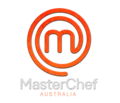 Il logo di MasterChef, un programma televisivo in cui alcuni cuochi si sfidano e sono giudicati da chef professionisti.