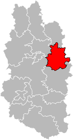 Kanton na mapě departementu Meuse