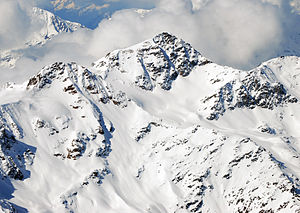 Monte Confinale seen from the Königspitze.  Left Cima della Manzina