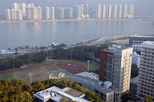 Morningside campus overlooking the Sir Philip Haddon-Cave Sports Field and Tide Cove. Morningside College 1.JPG