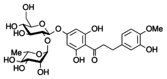 Neohesperidin dihydrochalcone is a commercial artificial sweetener that features the dihydrochalcone substituent. Neohesperidin dihydrochalcone.png