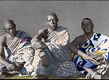 Three Ngoni chiefs. The Ngoni made their way into Eastern Zambia from KwaZulu in South Africa. They eventually assimilated into the local ethnic groups. Ngoni Chiefs.jpg