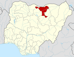 Location of Jigawa State in Nigeria
