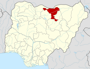 Harta statului Jigawa în cadrul Nigeriei