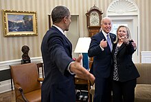 Obama with future Democratic nominees Clinton and Biden Obama Biden and Clinton in the Oval Office.jpg