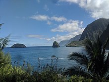 The offshore islands 'Ōkala, Mōkapu, and Huelo as seen from Kalaupapa