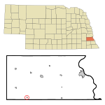Otoe County Nebraska Incorporated and Unincorporated areas Burr Highlighted.svg